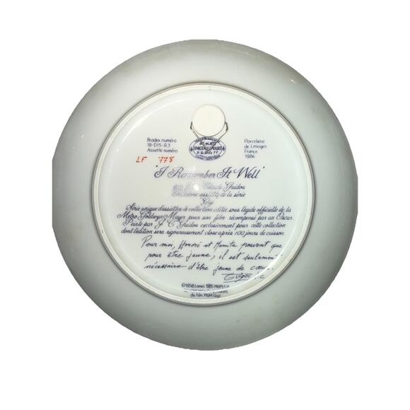 GiGi Collectible Plate “I Remember it Well” Jean-Claude Guidou B7-903 COA & Box - Picture 3 of 6